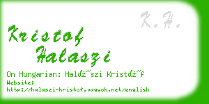 kristof halaszi business card